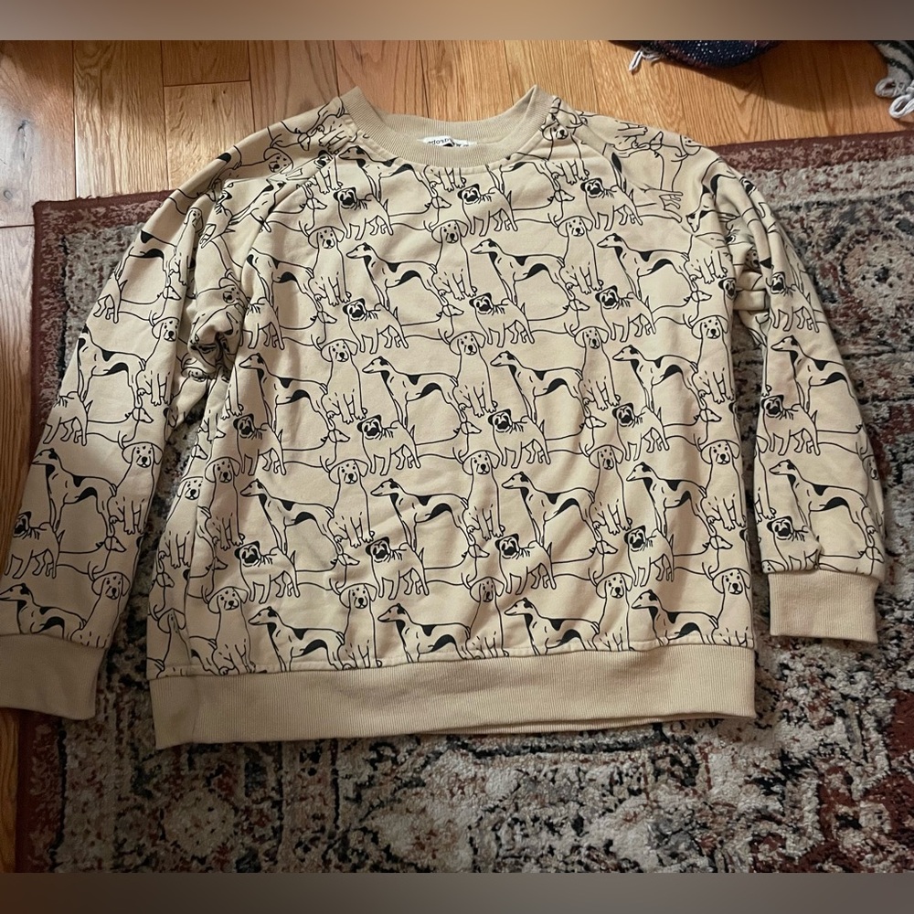 SM Wardrobe Dog Pattern Crewneck Sweater